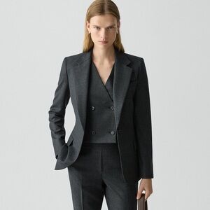 Theory Dark Gray Women's Blazer | Size 0 | 100% wool and lined